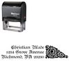 Self-Inking Teutonic Initial Address Rubber Stamp