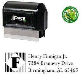 PSI Pre-Ink Lines Vertical Lapidary Inking Address Stamp