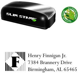 Slim Pre-Inked Lines Vertical Lapidary Inking Address Stamp