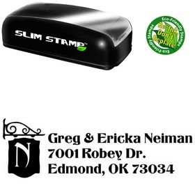 Slim Titania Monogrammed Address Stamper