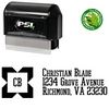 PSI Pre-Ink Square Notch College Personal Address Ink Stamp