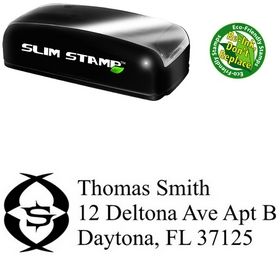 Slimline Initial New Roman Creative Address Rubber Stamp