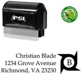 PSI Pre-Inked Initial Book Antiqua Monogrammed Address Rubber Stamp