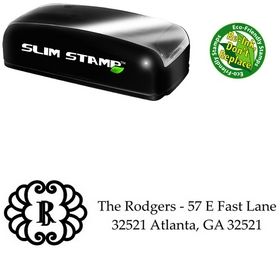Slim Pre-Inked Initial Palatino Custom Address Stamper