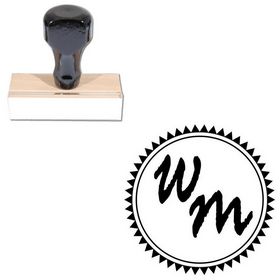Rage Italic Personalized Round Initial Stamper