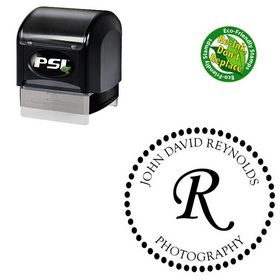 PSI Pre-Inked Monotype Corsiva Personalized Monogrammed Rubber Stamp