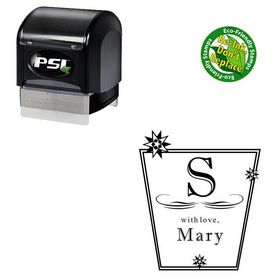 PSI Pre-Ink Imprint Shadow Personalized Monogram Rubber Stamp