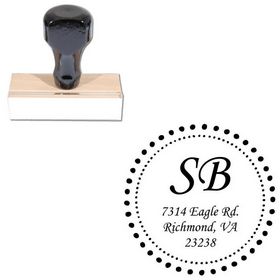 Monotype Corsiva Customized Monogram Rubber Stamp