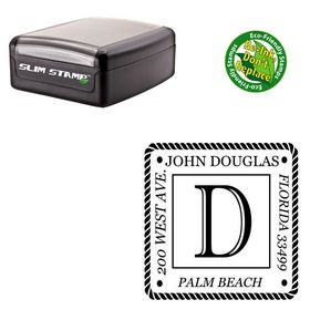 Compact Imprint Shadow Customized Rubber Initial Stamp