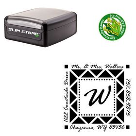 Slimline Rage Italic Personalized Monogram Address Stamp