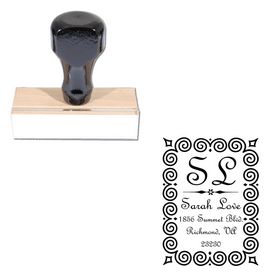 French Script Customized Monogramed Stamp