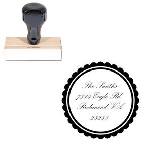 Palace Script Customized Round Rubber Stamp