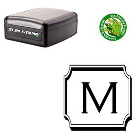 Slim Pre-Inked Copperplate Gothic Light Monogram Rubber Stamp