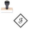 French Script Custom Made Initial Rubber Stamp