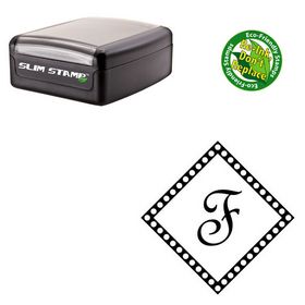 Slim Pre-Inked French Script Custom Made Initial Rubber Stamp