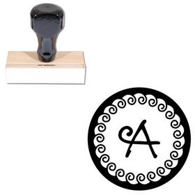 Curly Q Personalized Round Monogram Stamp
