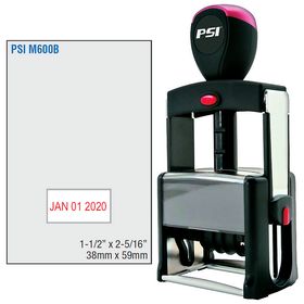 PSI Self Inking Date Stamp 1-1/2 x 2-5/16 Dates Bottom