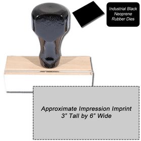 Regular Black Neoprene Rubber Stamp Size 3 x 6