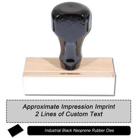 2 Line Regular Black Neoprene Rubber Stamp