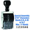 Special Assembly Line Number Stamp 3/16 Character Size