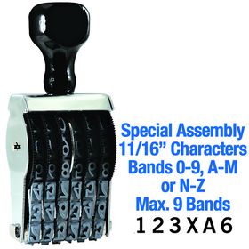 Special Assembly Line Number Stamp 11/16 Character Size