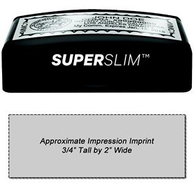 Super Slim 2054 Pre-Inked Stamp 3/4 x 2