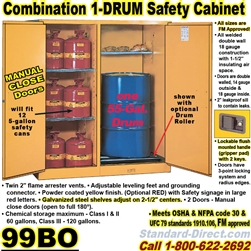 FLAMMABLE LIQUID SAFETY DRUM CABINETS 99BO