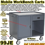 MOBILE CABINET WORKBENCH CARTS 99JE