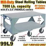 VERY HEAVY MILL DUTY ROLLING STEEL TABLES 99L9