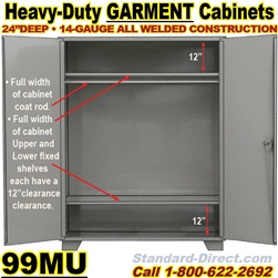 HEAVY DUTY STEEL GARMENT CABINETS / 99MU