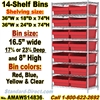 14 Bin Wire Shelf Unit / AMAWS14836