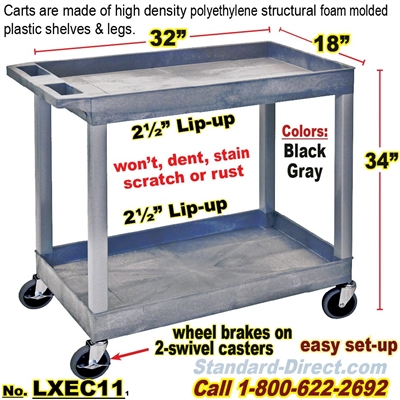 2-Shelf Plastic Cart / LXEC11