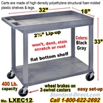 2-Shelf Plastic Cart / LXEC11