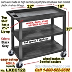 3-Shelf Plastic Cart / LXEC122