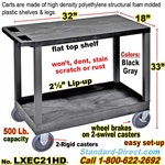 2-Shelf Plastic Cart / LXEC21HD