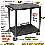 2-Shelf Plastic Cart / LXHE32