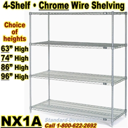 Chrome Wire Shelving 4-Shelf / NX1A