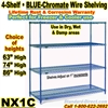 Blue Chromate Wire Shelving 4-Shelf / NX1C
