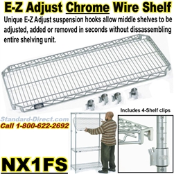 Chrome E-Z Adjust Wire Shelves / NX1FS