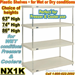 SOLID Plastic Shelving, 4-Shelf units / NX1K