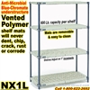 VENTED Plastic Shelving, 4-Shelf units / NX1L
