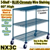 Blue Chromate Wire 3-Shelf Trucks / NX3C