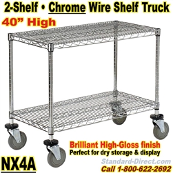 Chrome Wire Shelf Trucks 2-Shelf / NX4A