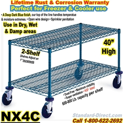 Blue Chromate Wire 2-Shelf Trucks / NX4C