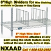 8" High Dividers for Wire Shelving / NXAAD