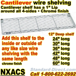 Cantilever Chrome Wire Shelf / NXACS