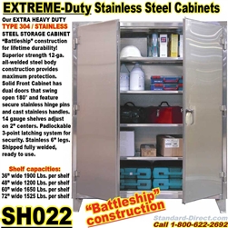 Extreme Duty Stainless Steel Storage Cabinets / SH022