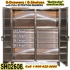 8-Drawer-Stainless Steel Double Shift Storage Cabinet SH02608