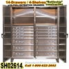 14 Drawer Stainless Steel Double-Shift Cabinet-SH02614