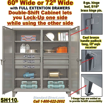 Extreme Duty 6-Drawer Double-Shift Steel Storage Cabinets / SH110